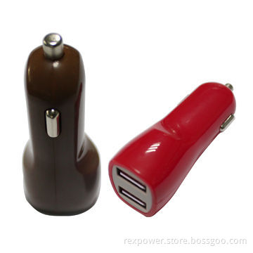 In-car Chargers, 12-24V DC Input, 5V DC, 2.1A Output, Each USB 1,050mA